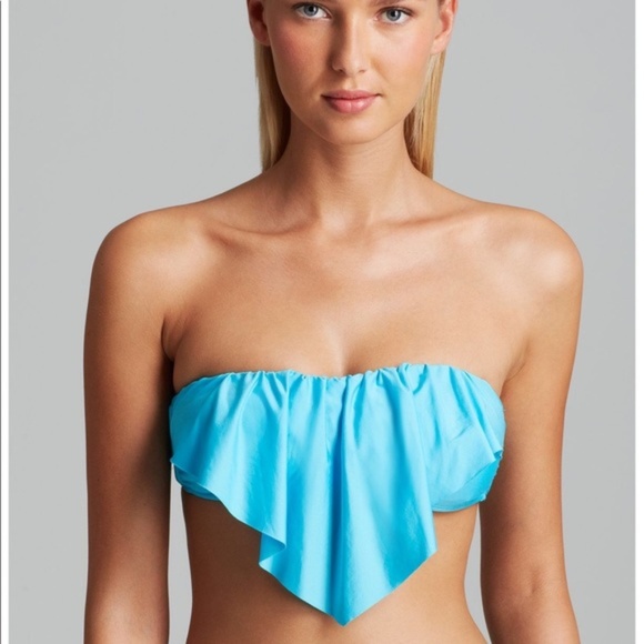 NWT💠ELLA MOSS Blue Bandeau Convertible Swim Top - Picture 2 of 3